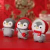 Pluche poppen DIY handgemaakte pop speelgoed onvoltooide vilten kit nieuwe grappige feestelijke Kerstmis Nieuwjaar schattige pinguïn wol naaldvilt kit pakket geschenkenL2403