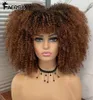 HairSynthetisch Kort Haar Afro Kinky Krullend Pruik Voor Zwarte Vrouwen Cosplay Blond Synthetisch Natuurlijk Rood Afrikaanse Ombre Lijmloos HighT3630229