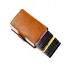 Custom RFID Blocking Men Wallet Credit Card Holder Leather Card Wallet Double Metal Box ID Card Holder Money Clip Purse