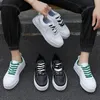 PU Leather Sneakers for Men Casual White Black Athletic Shoe Non Slipped Breathable Low Top Lace up Shoes 240219