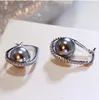 FashionBeautiful Hoop Oval Earrings Pave Grey Pearl and Cubic Zirconia Crystal High Quality Fashion Jewelry for Women5173764