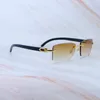 Buffalo Horn Sunglasses Designer Carter Luxury Sun Verres de soleil Vintage Eley Shades Eyewear Mens Decoration Rimless Frame 012 Gold