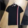 Men'S Polos Mens Fashion S Shirts Summer Casual T Shirt Tees Designer Neck Striped Embroidery Budge Letters Men Woman Tops 4Xl Drop Dhe5W