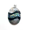 Anhänger Halsketten Exquisite natürliche Muschel mit Perlmutt genähter Abalone zur Herstellung von Schmuck DIY Halskettenzubehör Größe 33x50mm