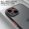 Funda de teléfono mate para iPhone 14, 13, 12, 11 Pro Max Mini X Xs XR 7 8 Plus, funda dura de PC transparente con parachoques de silicona