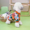 Dog Apparel Teddy Warm Winter Clothing Yorkshire Plaid Shirt Pet Hoodie With Bear Pattern Clothes