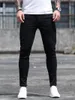 Mäns jeans sträcker mager 2024 Svart högkvalitativt klassisk denimbyxor män kläder för mode streetwear byxor