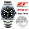 ZF 2016 SHIELD 41mm A2824 Automatisk herrklocka Blue Bezel Black Dial Rostless Steel Armband Edition ETA PURETIME PTTD C10B2184A