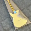Nouveau produit ruine guitare électrique en jaune crème, pont en laiton, livraison gratuite en gros et au détail