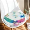 Pillow Watercolor Ink Splash Arts Mat Modern Minimalist Style Meditation Stool Pad Anti-Slip Sofa Decor Tatami