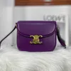 Triomphes woman Handbag designer bag crossbody Bags 2024 New Purple Sailin Tofu Bag with Unique Design Crossbody Waist High end Commuting Saddle Womens