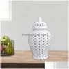 Bouteilles de stockage Pots Pot de gingembre en céramique moderne Vase à fleurs en porcelaine à collectionner Drop Livraison Maison Jardin Housekee Organisation Dhzc8