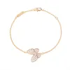 デザイナージュエリーラグジュアリーブレスレットリンクチェーンVanca v Gold Full Diamond Butterfly Bracelet Quality Diamond Embedding Luxury Collar G2ve