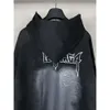 Versione alta Cola Ricamo Graffiti disegnati a mano Nastro nero Cardigan Felpa con cappuccio Vestibilità ampia Stile unisex Felpa con cappuccio lavato con cerniera giacca da uomo di design con cappuccio Donna HV7X