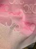 Spring Cienka designerska dzianina Koszula Pink T-shirt kontrast kontrast Jacquard Pink Temperament Luksusowe marki Luksusowe marki