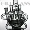 Recycler Oil Rigs Glass Bongs Hookah Tornado Bong Inline Perc Glass Pipes Heady Dab Rig Cyclone Water Pipe with 4mm Thick Quartz Banger