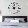 Wall Clocks Luminous European DIY Creative Clock Simple Punch-free Living Room Home Bedroom Stickers Silent Decoration