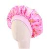 Caps Chapéus Moda Crianças Floral Cetim Bonnet Girl Night Sleep Cap Cuidados de Cabelo Cabeça Macia Er Wrap Beanies Sklies 6 Cores Gota Entrega Ba Dhlbm