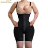 Fajas Colombianas women body hourglass girdle rib-height mid-leg tummyコントロールウエストトレーナー圧縮フックアイズシェイプウェア240219