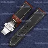 Watch Bands high quality 24mm black brown genuine leather band for Panerai deployment clasp strap with full T240227