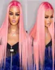Lace Wigs Ombre Blonde Human Hair For Women Straight Pink Brazilian Remy 613 Frontal Wig Yellow Pre Plucked7514457