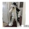 Талисман Ew Furry White Wolf Husky Dog Костюмы Реквизит для фильмов Показать Хэллоуин День рождения Открытый мероприятие Прямая доставка Одежда Dhrev