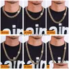 Hanger kettingen Py Bling 14K vergulde heren zware Miami Cubaanse schakelketting choker met lab diamanten sluiting roestvrij staal hiphop thi dhuak