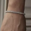Bracelet de tennis en argent sterling plaqué or 14 carats, chaîne Hamsa glacée en Moissanite Super blanche