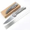 A2296 Высококачественный складной нож Flipper M390 Stone Wash Прямое лезвие с ЧПУ TC4 Ручка из титанового сплава Шарикоподшипниковая шайба EDC Карманные карманные ножи