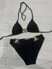 Kvinnors designer sexig strandbikinis baddräkt modebrev tryckt snörning bikini sommar split baddräkt kvinnor sammanfogade kropp bikinis s-xl