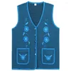 Gilets pour femmes Mode Gilet tricoté Moyen-âge Printemps Automne Gilet Mince Broderie Cardigan Pull Veste Tops Robe Mère