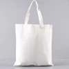 Sacos de compras Saco reutilizável Canvas Branco Tote Portátil Amor Impressão Série Estudante Fácil de Lavar Ombro