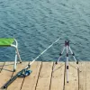 Strumenti Treppiede telescopico Telaio di supporto per canna da pesca Supporto per asta di supporto per pesca in lega di alluminio Gancio regolabile Staffa per attrezzatura per pesci
