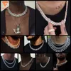 Bijoux personnalisés Hip Hop mode collier cubain or blanc glace Moissanite diamant chaîne cubaine