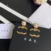 Birthday Gifts Pearl Gold Plated Earrings Brand Designer Luxury Jewelry Classic Design Gold Plated Charm Womens Earrings With Box Romantic Love Jewelry