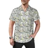 Mäns casual skjortor rolig apa lös skjorta herr strand blommig tryck hawaiian mönster kort ärm harjuku överdimensionerade blusar
