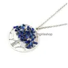 Pendant Necklaces Tree Of Life Necklace Natural Stone Pendum Pendant Link Chain Necklaces Healing Women Crystal Gemstone Jewelry Gift Dhd2G