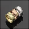 Anneaux de bande 2023 Marque Classic Bague Fashion Charm Signature Trèfle à quatre feuilles de haute qualité en acier inoxydable Designer Bijoux Drop Delive DHFY9