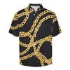 Herren Freizeithemden Golden Chain Links Print Strandhemd Sommer Vintage Blusen Mann Grafik 3XL 4XL