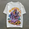 メンズTシャツストリートウェアY2K Tシャツメンヒップホップウエストカウボーイプリントスケルトンラウンドネックコットン特大Tシャツ新しいハラジュク短いスリーブトップT240227