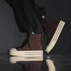 Klassieke Mode Skateboard Schoenen voor Mannen Suède Hightop Sneakers Heightincreasing Platform Zapatillas Skate 240223