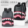 Designer Spraygrounds Mochila Tubarão Boca Mens Mochila Saco de Viagem Moda Verificação Mochila Saco de Estudante Grande Capacidade Rua Tendência Saco de Tubarão