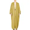 Etnik Kıyafet Dubai Suudi Açık Abaya Hardigan Müslüman Kadınlar Uzun Maxi Elbise Türkiye Kimono Arap Eid Parti Elbise İslam Kaftan Jalabiya Kaftan