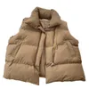 Осень-зима Y2K жилет женский толстый теплый пуховый жилет Harajuku свободная куртка повседневная верхняя одежда короткий жилет ветрозащитный жилет пальто