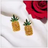 Spille per gioielli per donna Ananas giallo Cubic Zirconia Gioielleria raffinata Bella spilla dolce Fiore all'occhiello carino Accessori di alta qualità