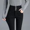 Women's Jeans Winter Women Thick Velvet High Waist Skinny Simple Warm Fleece Slim Fit Stretch Trousers Casual Ladies Denim Pencil Pants