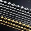 Ketten 3/6/8mm Edelstahl Kugel Perlen Halsketten Für Frauen Männer Gold/Silber Farbe Metall Kette halsband Schmuck Machen