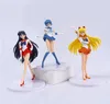 5PCS SET Sailor Moon Anime Figure Mizuno ami tsukino Usagi Hino rei aino Minako Figure Model Kawaii Doll Toys Dift