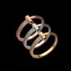Pierścienie zespołowe Love Titanium Gold Sier Rose Rozmiar 6/7/8/9mm Pierścień Designer Women Jewelry H24227