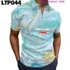 Polos pour hommes 2024 hommes polos été haute qualité décontracté quotidien manches courtes rayé hommes col rabattu fermetures à glissière t-shirts